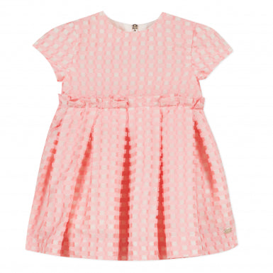 Pink Jacquard Fil Coupé Pinafore Dress by Tartine et Chocolat