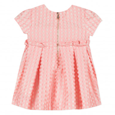 Pink Jacquard Fil Coupé Pinafore Dress by Tartine et Chocolat