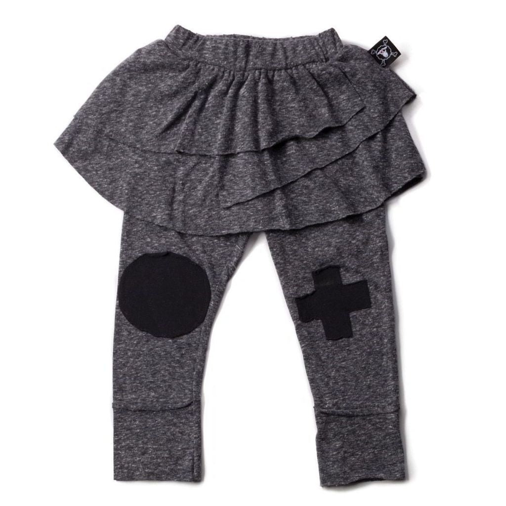 Nununu Patch Leggings Skirt Charcoal (6-12m, Size 4-5)