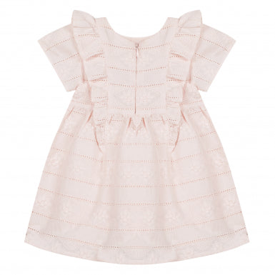 Pink Dress with Clover Broderie Anglaise by Tartine et Chocolat