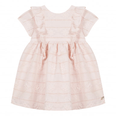 Pink Dress with Clover Broderie Anglaise by Tartine et Chocolat