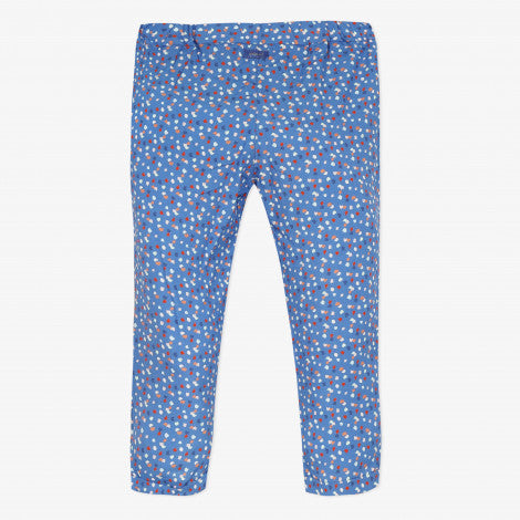 Catimini Girl's Blue Printed Viscose Pants (Size 6, 8)