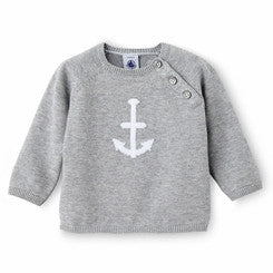 Petit Bateau Baby Cotton Knit Anchor Sweater (3m, 12m, 18m, 24m, 36m)