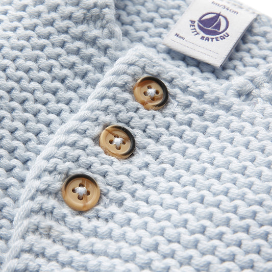 Petit Bateau: Baby Knit Cardigan in Light Blue (12m)
