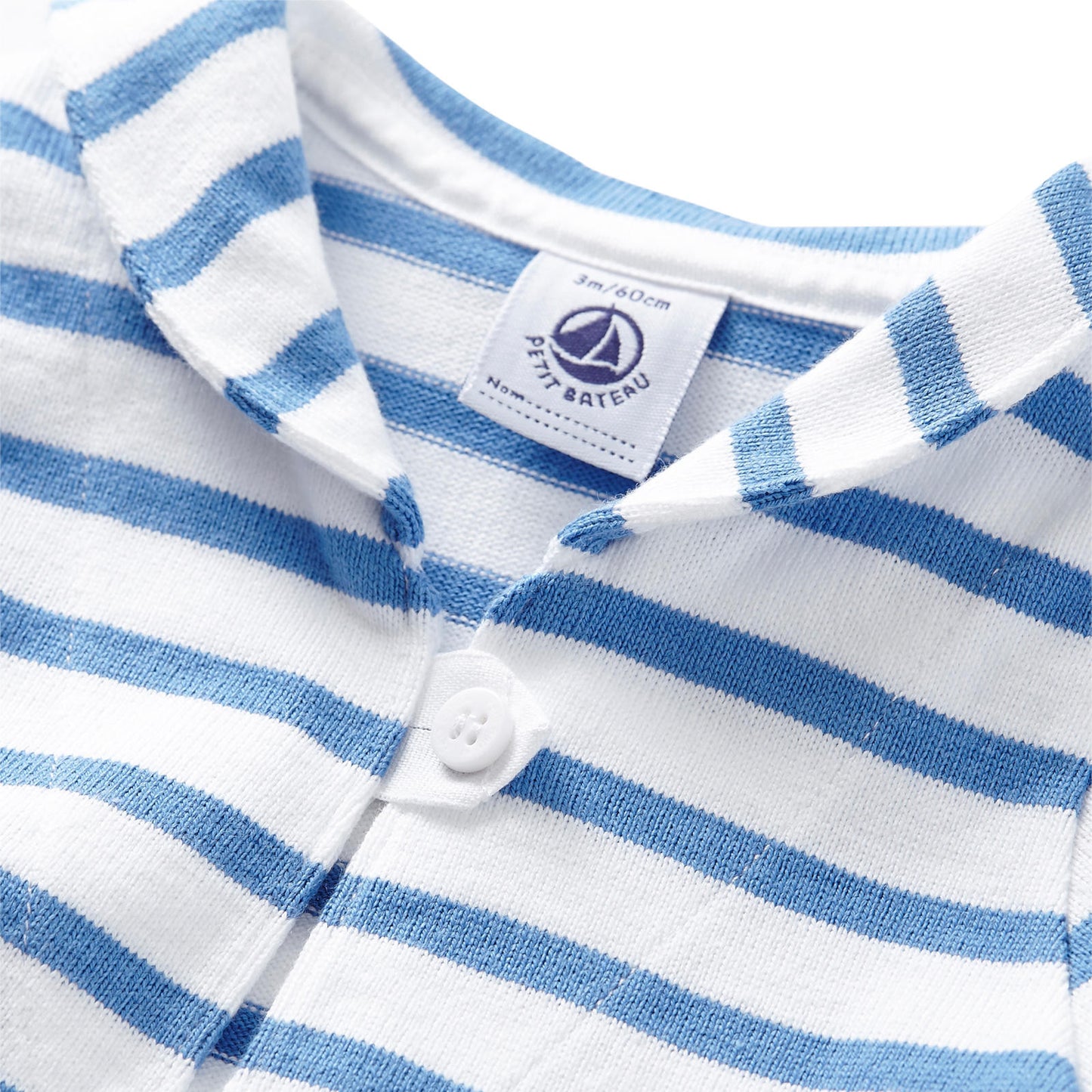 Petit Bateau Baby Girl Striped Dress with Sailor Collar