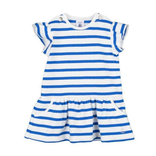 Petit Bateau Girl's Striped Dress (6m -36m)
