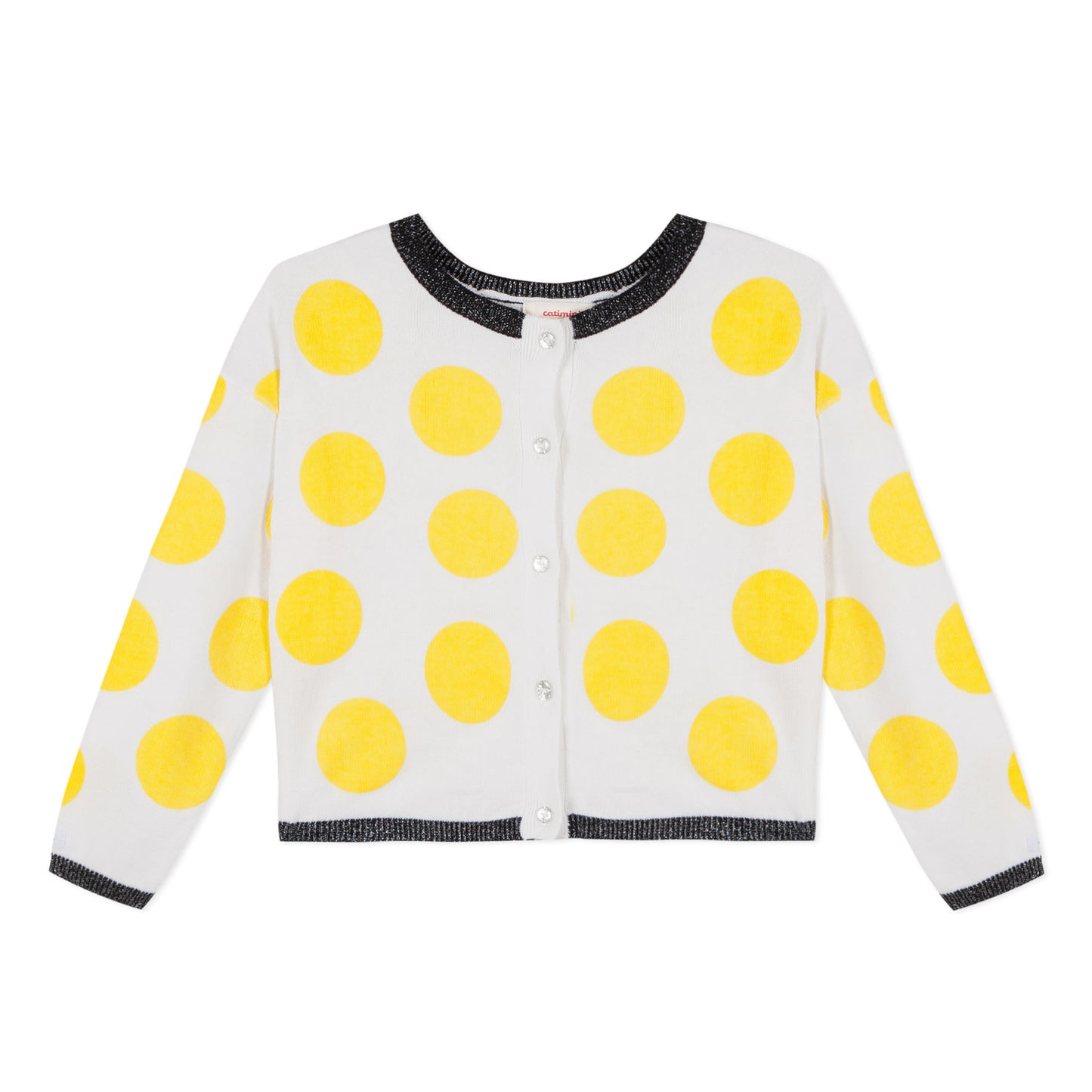 Catimini Polka Dot Double-sided Jacquard Cardigan (Size 4, 6)