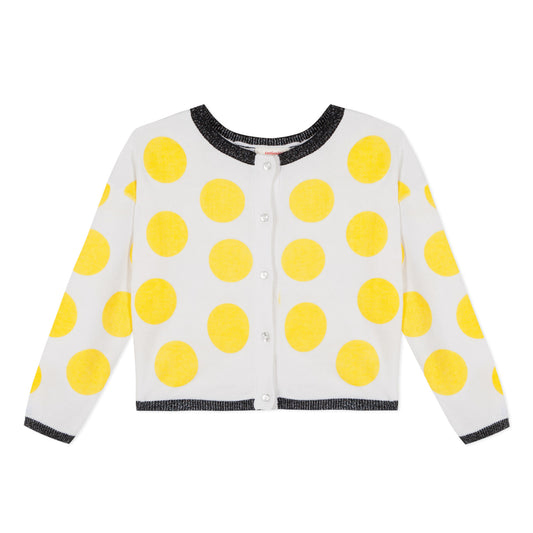 Catimini Polka Dot Double-sided Jacquard Cardigan (Size 4, 6)