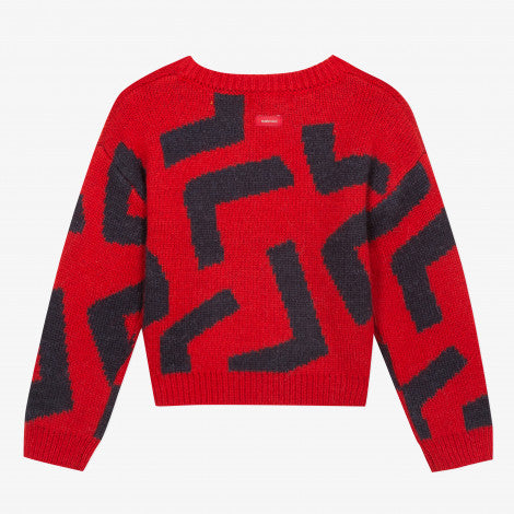 Catimini Girl's Abstract Knitted Sweater (Size 4, 12)