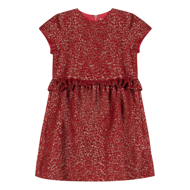 Tartine et Chocolat Red Lurex Jacquard Dress