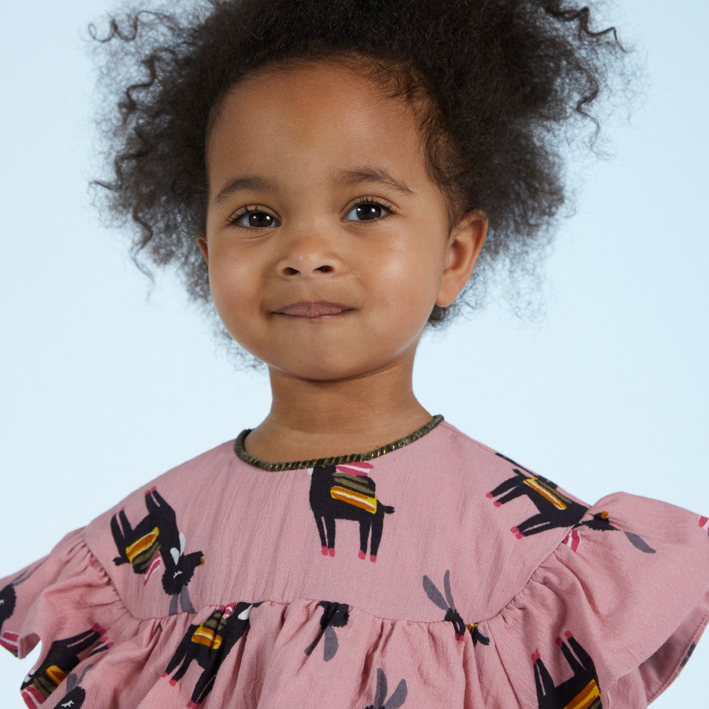 Catimini Little Girl Llama Printed Dress (6m, 9m, 12m, 18m, 2A)