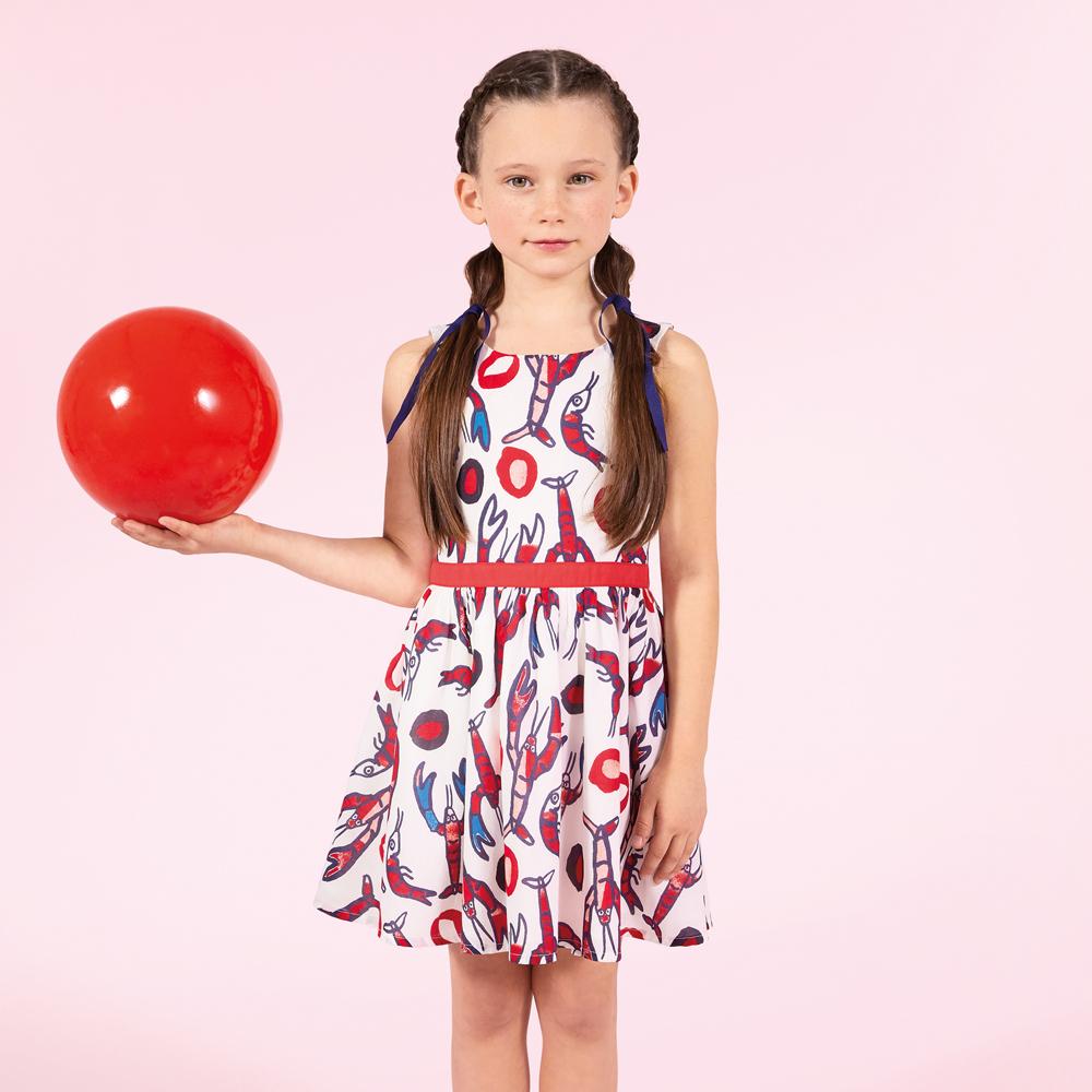 Catimini Girl's Lobster Printed Voile Dress (Size 4, 6)