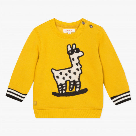 Catimini Little Boy Yellow Fleece Llama Jacket (3m)