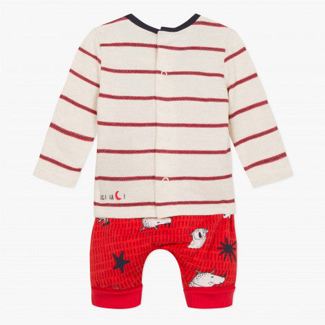 Catimini Baby Boy Fashion Stripe T-shirt and Pants (3m, 6m)