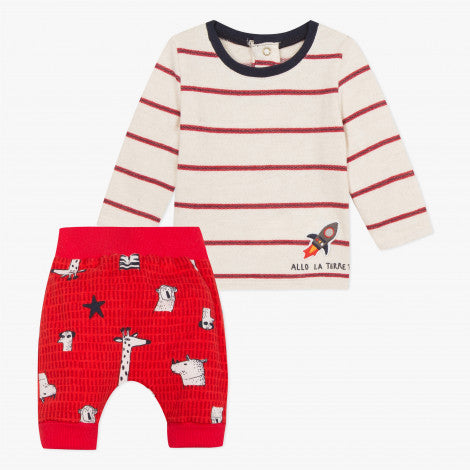 Catimini Baby Boy Fashion Stripe T-shirt and Pants (3m, 6m)