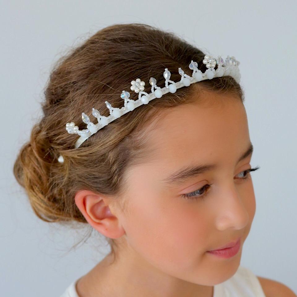 The Elqeena Crystal Crown Designer Girls Headband