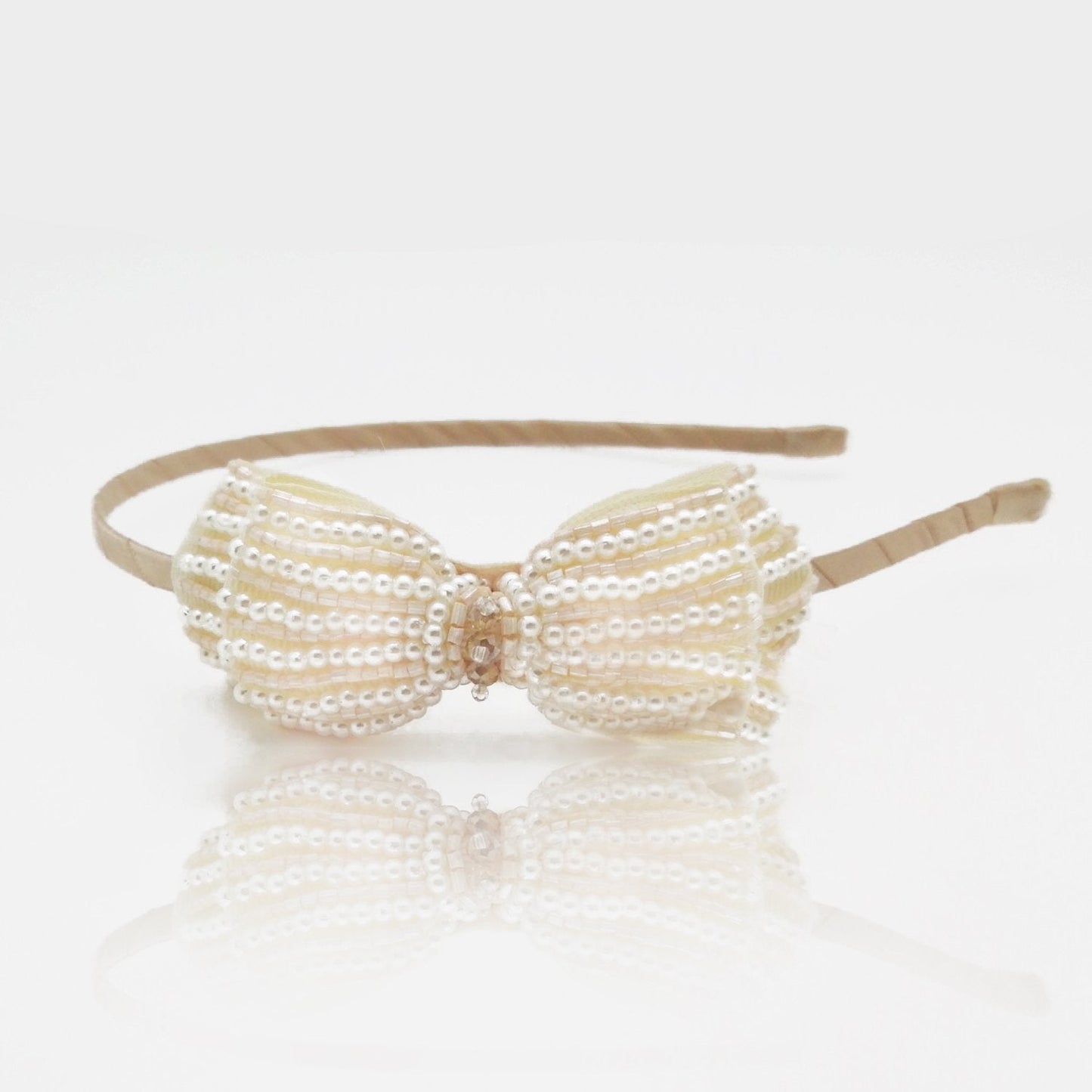 The Lady Stephanie Pearl Bow Luxury Headband