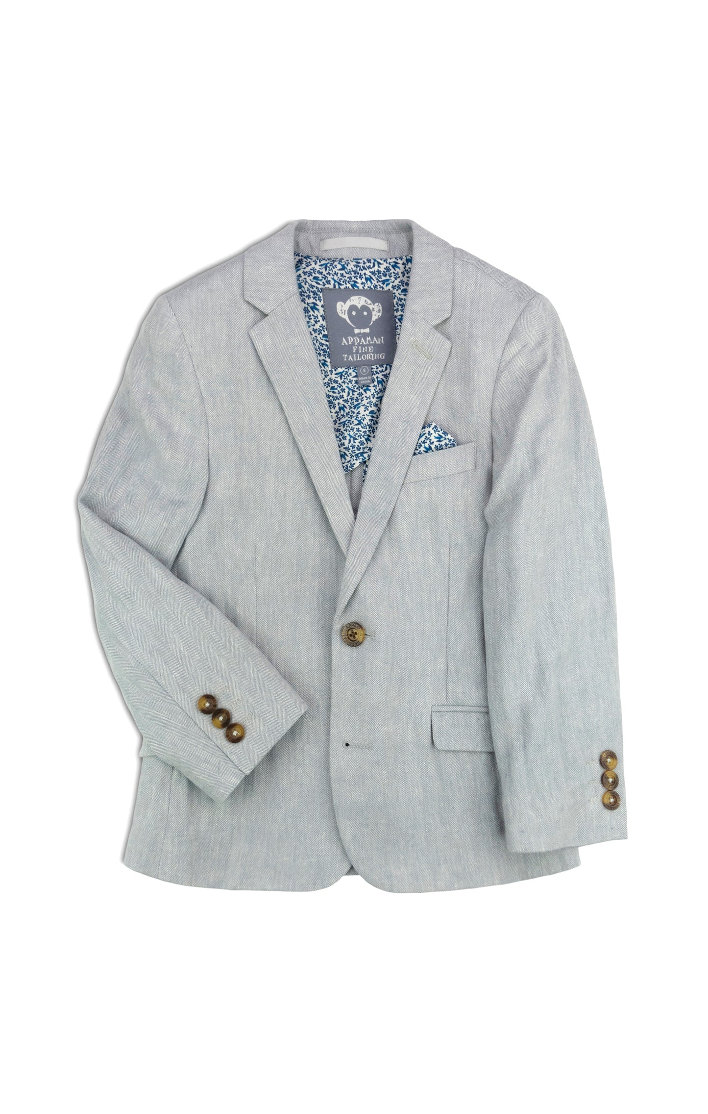 Appaman Boy's Sports Jacket in Grey Herringbone