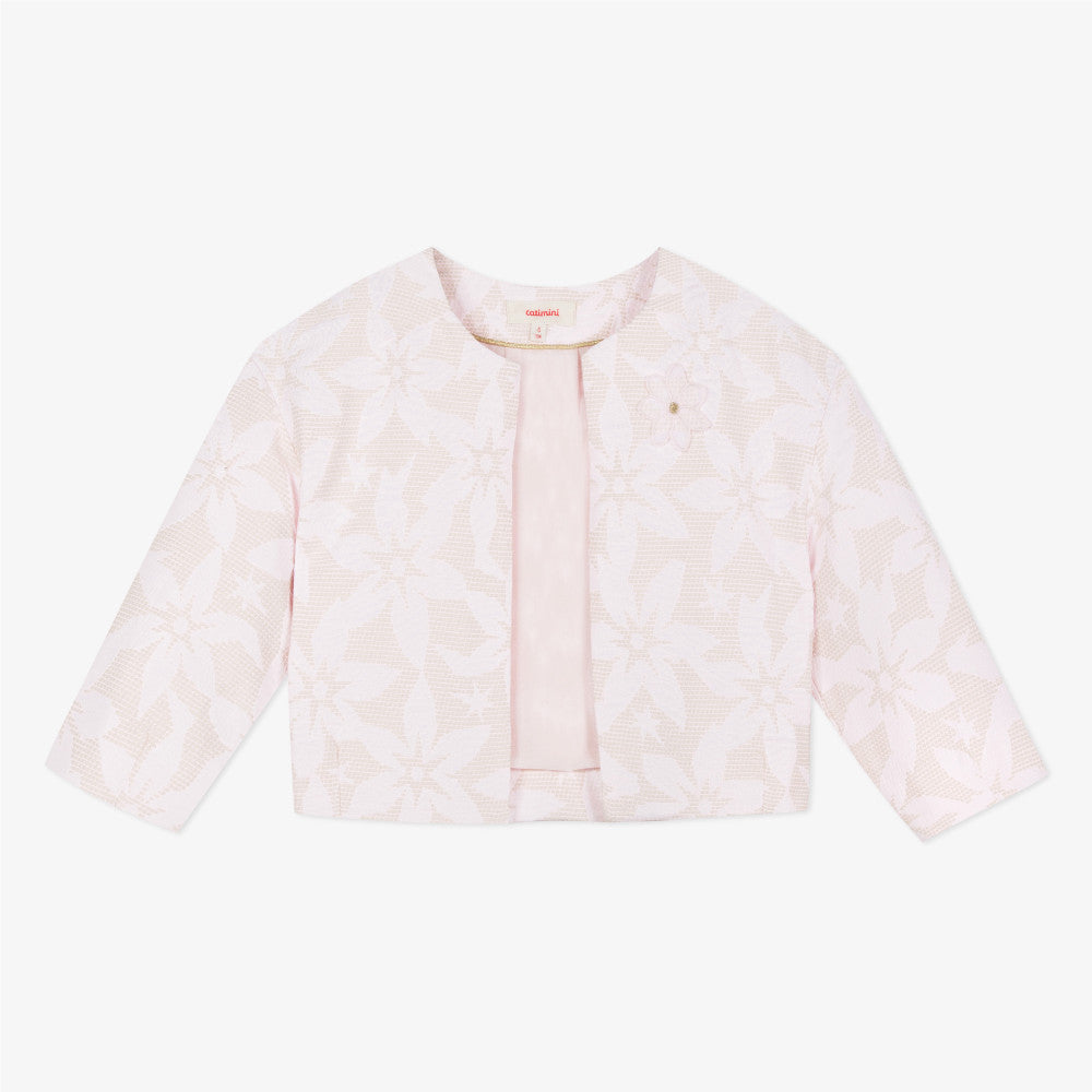 Catimini Smart Jacket in Powder Pink Jacquard (Size 4, 5, 6)