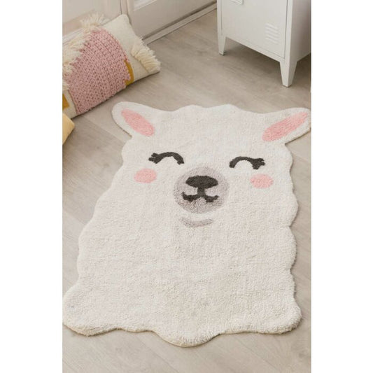 Washable Cotton Rug Smile Like a Llama