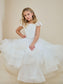 Teter Warm Lace Puff Sleeves Pure White Communion Dress (Size 8, 10) )
