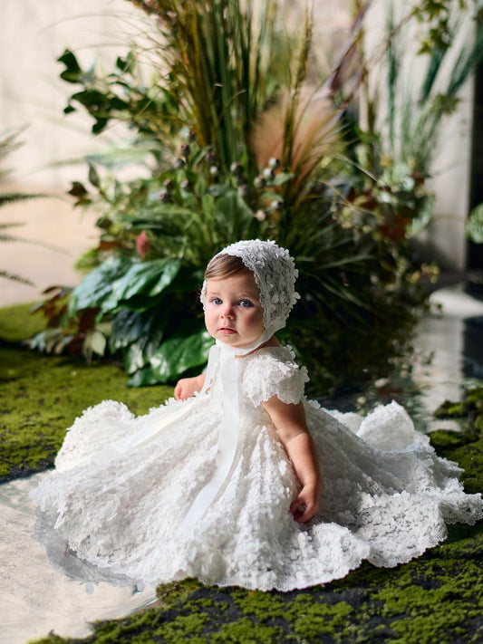 Teter Warm Baby Girl's Baptism Off White Lace Dress - Elisia (6m, 9m, 12m, 18m)