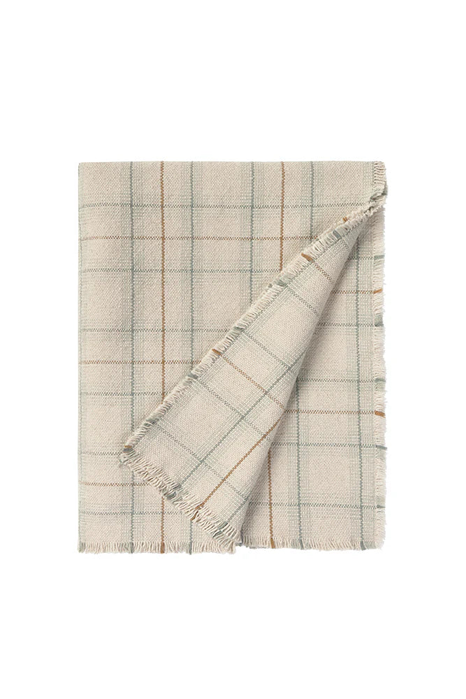 Lorena Canals HANDLOOM KID BED THROW TARTAN BLUE SAGE