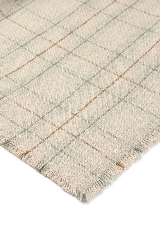 Lorena Canals HANDLOOM KID BED THROW TARTAN BLUE SAGE