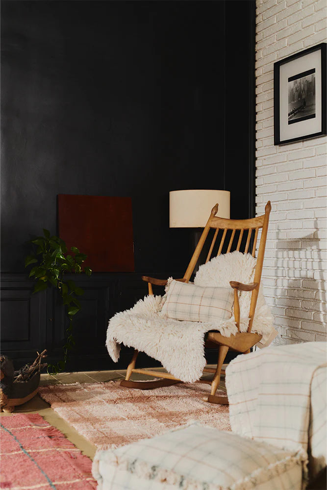 Lorena Canals HANDLOOM KID BED THROW TARTAN BLUE SAGE