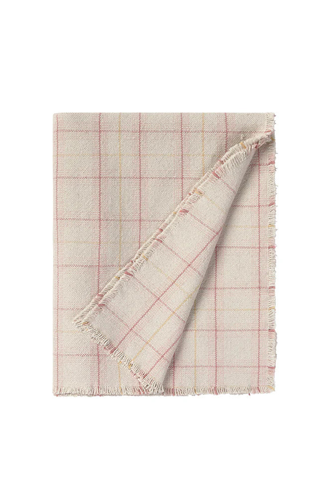 Lorena Canals HANDLOOM KID BED THROW TARTAN Rose