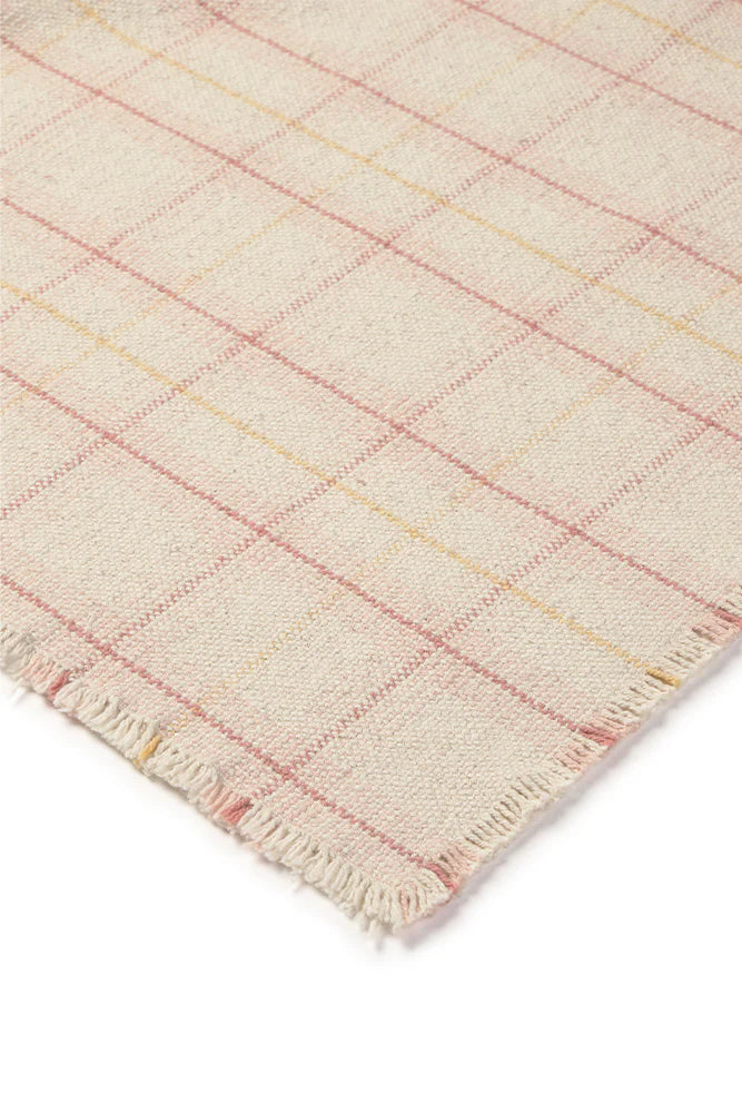 Lorena Canals HANDLOOM KID BED THROW TARTAN Rose