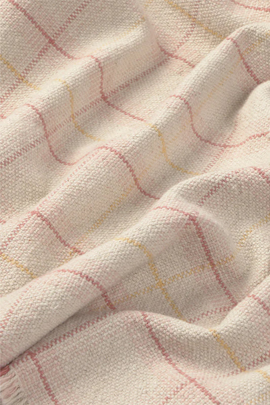 Lorena Canals HANDLOOM KID BED THROW TARTAN Rose