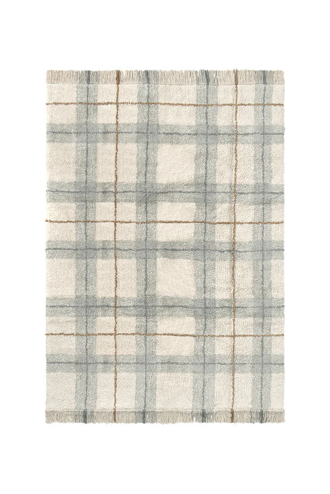 Lorena Canals WASHABLE RUG TARTAN BLUE SAGE