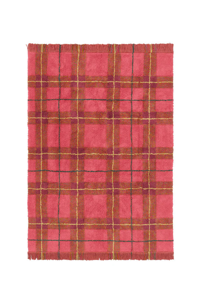 Lorena Canals WASHABLE RUG TARTAN VINTAGE RED