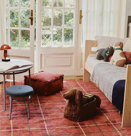 Lorena Canals WASHABLE RUG TARTAN VINTAGE RED