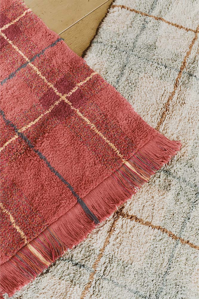 Lorena Canals WASHABLE RUG TARTAN VINTAGE RED