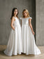 Teter Warm Off-White Satin Pearl Back Communion Dress: Melissa Dress