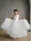 Teter Warm Girl's Off-White Pearl Neckline Horsehair Trim Communion Dress: Erica Dress