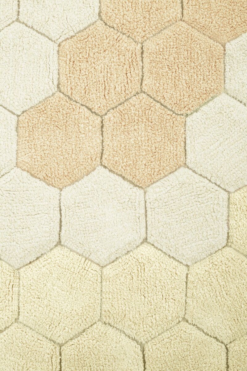 Lorena Canals Washable rug Round Honeycomb Golden