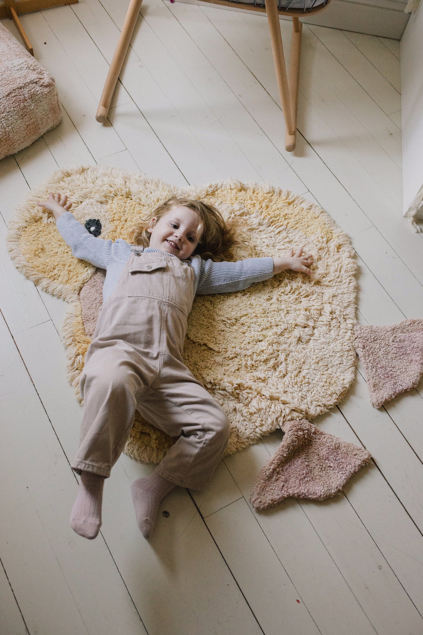 Lorena Canals Ducky Washable Cotton Rug – Yellow&White Children's Area Rug(New Product!)