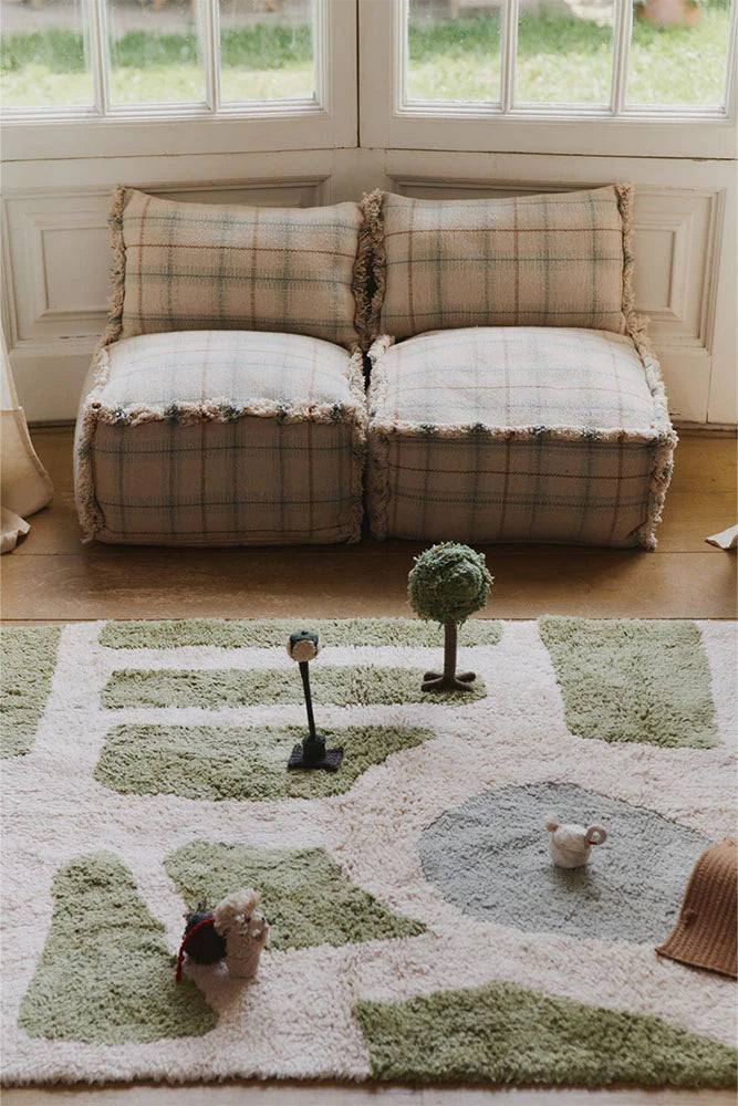 Lorena Canals HANDLOOM PUFF BLUE SAGE