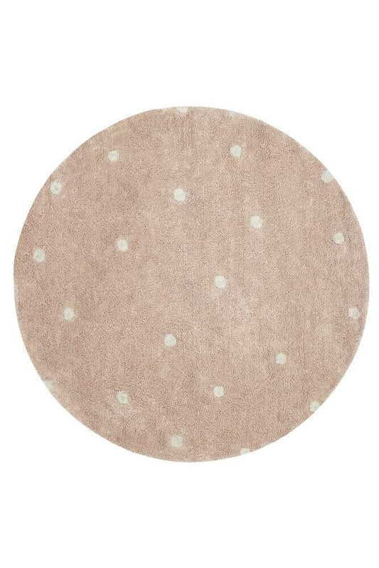 Lorena Canals Washable Rug Round Dot Rose