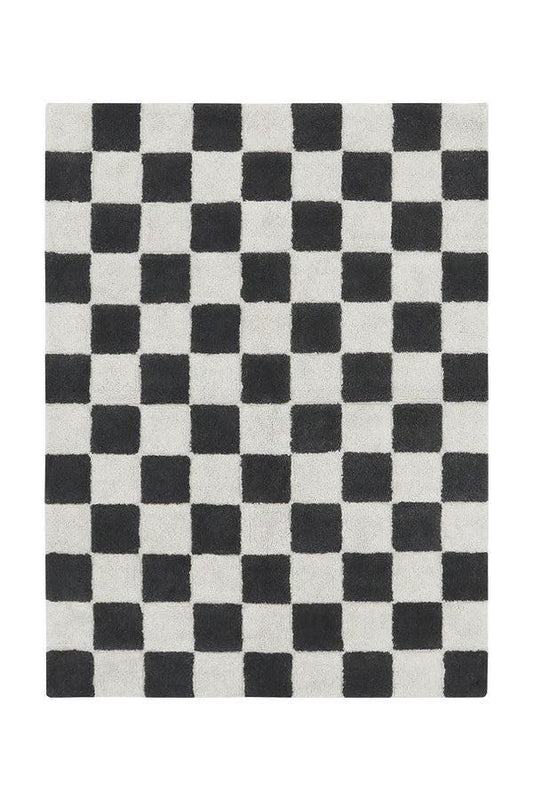 Lorena Canals WASHABLE RUG KITCHEN TILES DARK GREY  (Various Sizes)