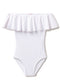White Ruffle  Bathing Suit
