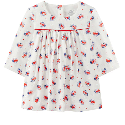 Petit Bateau: Floral Print Dress Long Sleeve (12m)