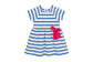 Petit Bateau Striped Baby Dress with Pink Bow (12m)