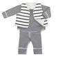 Petit Bateau Baby Striped 3-Pc Set Navy White (Size 3m, 6m)