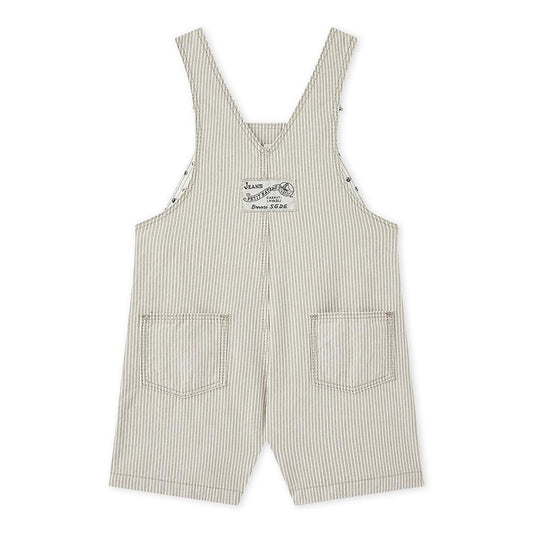Petit Bateau Baby Boy Overall in Green/White Stripes (Size 3m, 6m)