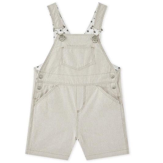 Petit Bateau Baby Boy Overall in Green/White Stripes (Size 3m, 6m)
