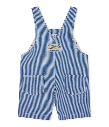 Petit Bateau Baby Boy Overall in Blue/White Stripes (Size 3m, 6m